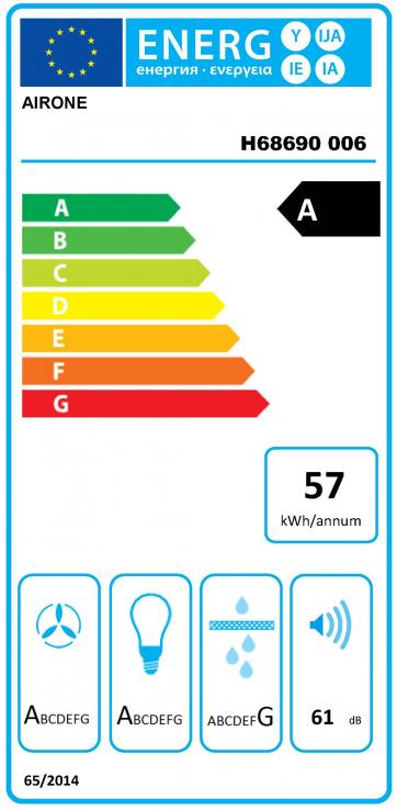 Vue 1 Hotte en inox + verre Airone Jupiter H68690 006 couleur blanc