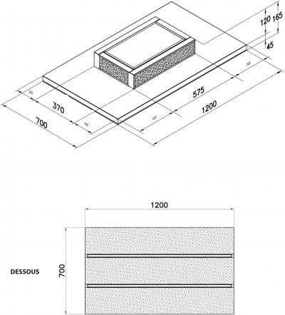 Plan Hotte en inox Airone Janus H68312 006 couleur blanc