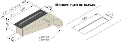 Plan Hotte en inox Airone Mercure H37752 009 couleur noir