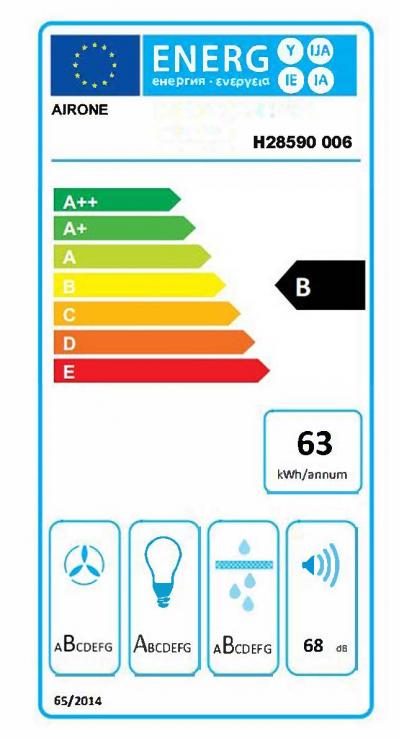 Vue 1 Hotte en inox Airone Calypso H28590 006 couleur blanc