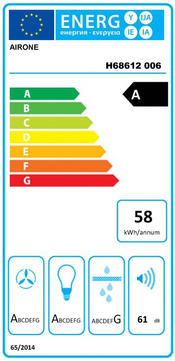 Vue 1 Hotte en inox + verre Airone Jupiter H68612 006 couleur blanc