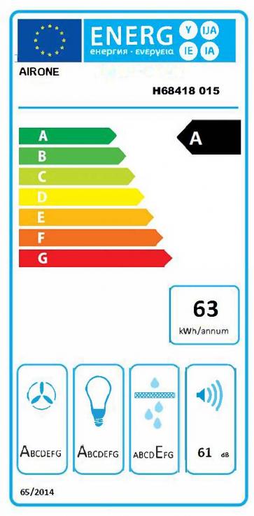 Vue 1 Hotte en inox Airone Linus H68418 015 couleur inox