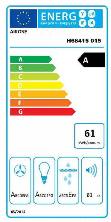 Vue 1 Hotte en inox Airone Linus H68415 015 couleur inox