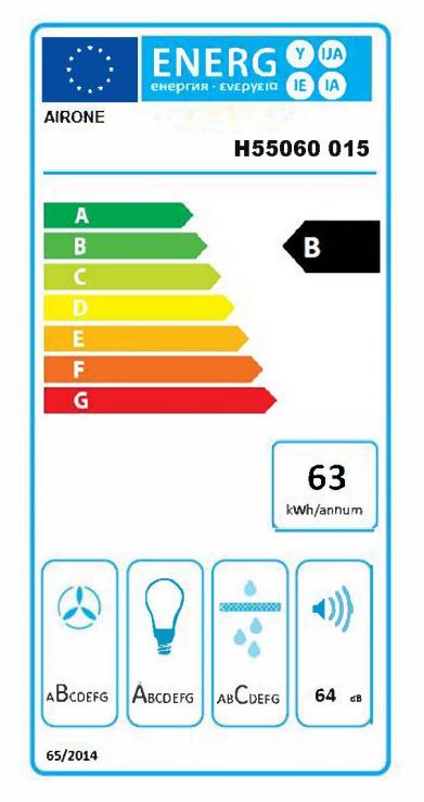 Vue 1 Hotte en inox Airone Eris H55060 015 couleur inox