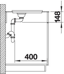 Plan Evier en inox Blanco Attika 521656 couleur inox 520x420 avec 1 cuve