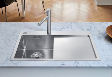 Vue 1 Evier en inox Blanco Claron 521623 couleur inox 780x510 avec 1 cuve vidage manuel