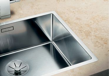 Vue 1 Evier en inox Blanco Claron 521572 couleur inox 400x400 avec 1 cuve vidage manuel