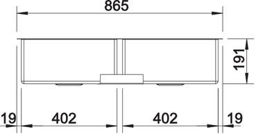 Plan Evier en inox Blanco Claron 525017 couleur inox 865x440 avec 2 cuves