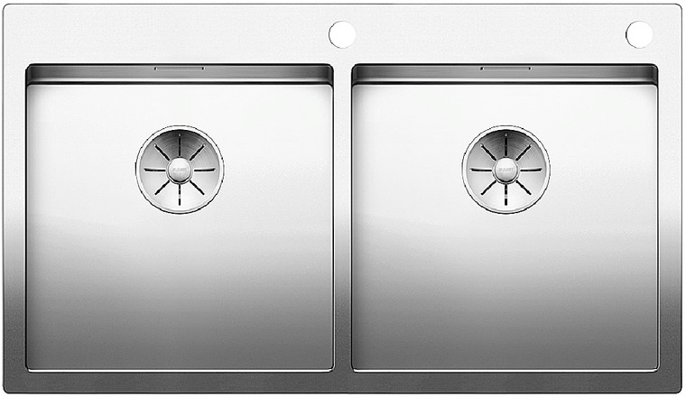  Evier en inox Blanco Claron 521654 couleur inox 885x510 avec 2 cuves vidage manuel 521654