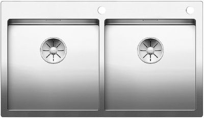  Evier en inox Blanco Claron 521654 couleur inox 885x510 avec 2 cuves vidage manuel