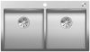  Evier en inox Blanco Claron 525018 couleur inox 885x510 avec 2 cuves vidage manuel