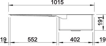 Plan Evier en inox Blanco Claron 521601 couleur inox 400x550 avec 2 cuves vidage manuel