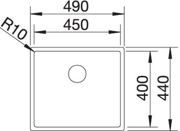 Plan Evier en inox Blanco Claron 521574 couleur inox 450x400 avec 1 cuve vidage manuel