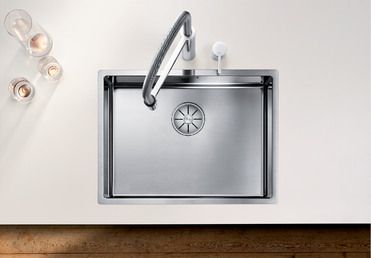 Vue 1 Evier en inox Blanco Claron 521578 couleur inox 550x400 avec 1 cuve vidage manuel