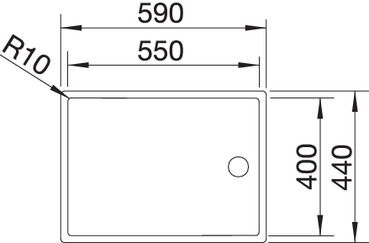 Plan Evier en inox Blanco Claron 521563 couleur inox 550x400 avec 1 cuve