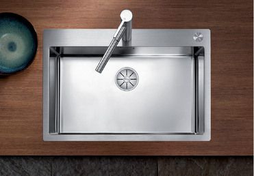 Vue 1 Evier en inox Blanco Claron 521634 couleur inox 760x510 avec 1 cuve vidage manuel