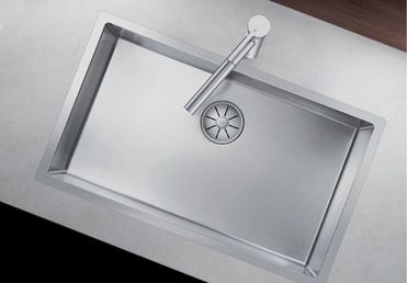 Vue 1 Evier en inox Blanco Claron 521580 couleur inox 700x400 avec 1 cuve vidage manuel