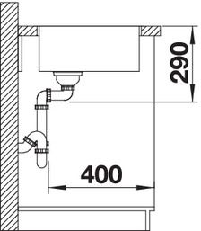 Plan Evier en inox Blanco Claron 521595 couleur inox 570x460 avec 1 cuve vidage manuel