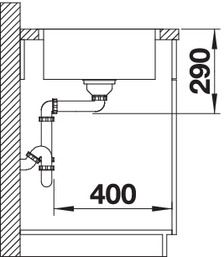 Plan Evier en inox Blanco Claron 521641 couleur inox 560x480 avec 1 cuve vidage manuel