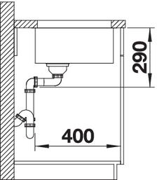 Plan Evier en inox Blanco Claron 521596 couleur inox 570x460 avec 1 cuve