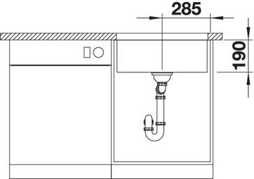 Plan Evier en inox Blanco Claron 521596 couleur inox 570x460 avec 1 cuve