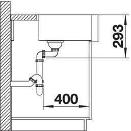 Plan Evier en inox Blanco Cronos 525025 couleur inox 595x468 avec 1 cuve