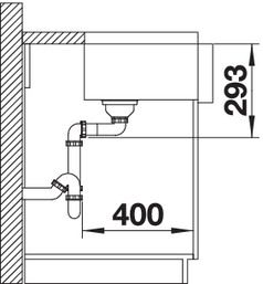 Plan Evier en inox Blanco Cronos 525024 couleur inox 595x468 avec 1 cuve