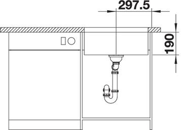 Plan Evier en inox Blanco Cronos 525024 couleur inox 595x468 avec 1 cuve