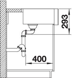 Plan Evier en inox Blanco Cronos 523381 couleur inox 795x468 avec 1 cuve