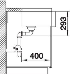 Plan Evier en inox Blanco Cronos 523380 couleur inox 795x468 avec 1 cuve