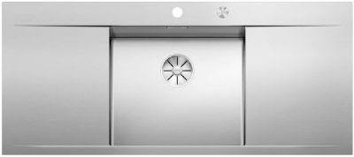  Evier en inox Blanco Flow 521637 couleur inox 1160x510 avec 1 cuve vidage manuel