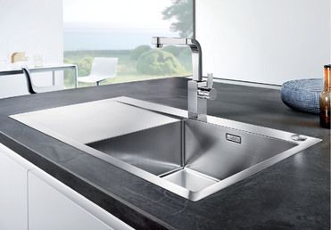 Vue 2 Evier en inox Blanco Flow 521640 couleur inox 1060x510 avec 1 cuve vidage manuel