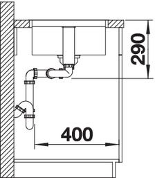 Plan Evier en inox Blanco Jaron 521666 couleur inox 925x440 avec 1 cuve vidage manuel