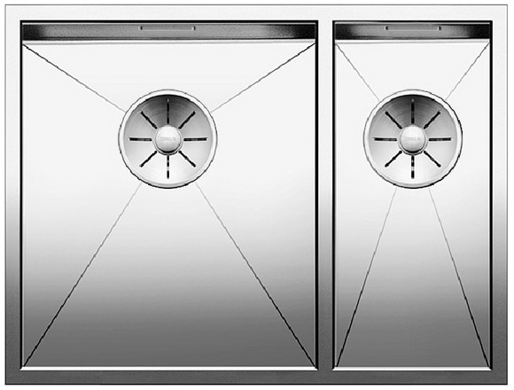  Evier en inox Blanco Zerox 521611 couleur inox 520x400 avec 1 cuve vidage manuel 521611