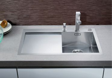 Vue 1 Evier en inox Blanco Zerox 521621 couleur inox 720x400 avec 1 cuve vidage manuel