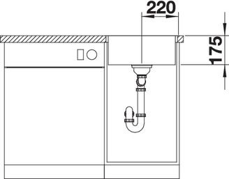 Plan Evier en inox Blanco Zerox 523097 couleur inox 440x440 avec 1 cuve