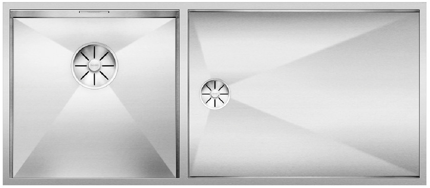  Evier en inox Blanco Zerox 521603 couleur inox 950x400 avec 2 cuves vidage manuel 521603