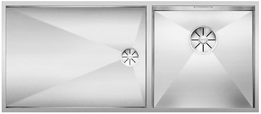  Evier en inox Blanco Zerox 521606 couleur inox 950x400 avec 2 cuves vidage manuel 521606