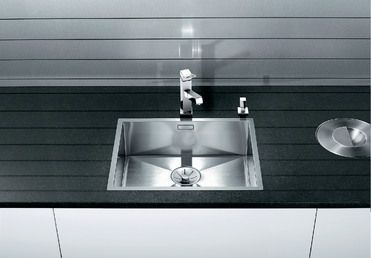 Vue 2 Evier en inox Blanco Zerox 521588 couleur inox 500x400 avec 1 cuve vidage manuel