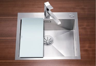 Vue 1 Evier en inox Blanco Zerox 521630 couleur inox 500x400 avec 1 cuve vidage manuel