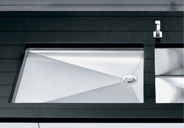 Vue 1 Evier en inox Blanco Zerox 521561 couleur inox 550x400 avec 1 cuve