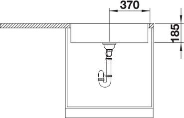 Plan Evier en inox Blanco Zerox 523099 couleur inox 740x440 avec 1 cuve