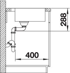 Plan Evier en inox Blanco Zerox 523102 couleur inox 760x510 avec 1 cuve vidage manuel