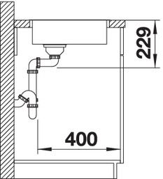 Plan Evier en inox Blanco Andano 522951 couleur inox 180x400 avec 1 cuve