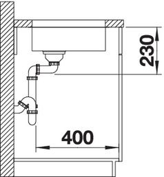 Plan Evier en inox Blanco Andano 522952 couleur inox 180x400 avec 1 cuve