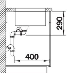 Plan Evier en inox Blanco Andano 522977 couleur inox 545x400 avec 1 cuve