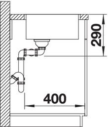 Plan Evier en inox Blanco 340/340-if 522981 couleur inox 745x440 avec 2 cuves