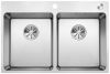 Evier en inox Blanco Andano 525248 couleur inox 745x500 avec 2 cuves vidage manuel