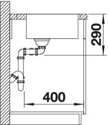 Plan Evier en inox Blanco Andano 525248 couleur inox 745x500 avec 2 cuves vidage manuel