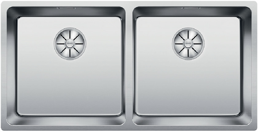  Evier en inox Blanco Andano 522988 couleur inox 825x400 avec 2 cuves vidage manuel 522988